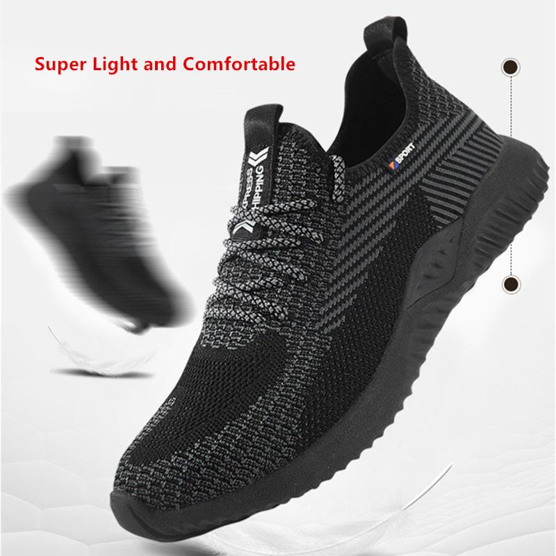 Letní bezpečnostní obuv Lehká prodyšná pracovní obuv Pracovní tenisky Pracovní obuv proti propíchnutí s ocelovou špičkou Protiskluzová pracovní obuv