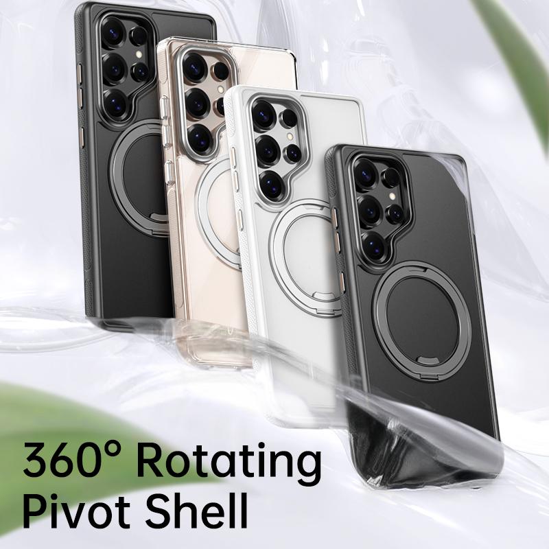 360°Rotating Stand Magnetic Phone Case For Samsung Galaxy S25Ultra S25Plus S25 Luxury Metal Bracket Shockproof Protective Cover