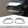 Car Rearview Mirror Rain Eyebrow Trim For Ford Maverick 22-25 Accessories Chrome