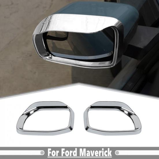 Car Rearview Mirror Rain Eyebrow Trim For Ford Maverick 22-25 Accessories Chrome