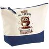 Makeup Bag - PLANETEE - Nadège Chouette Grain - Large Size - Cotton - HD Printing