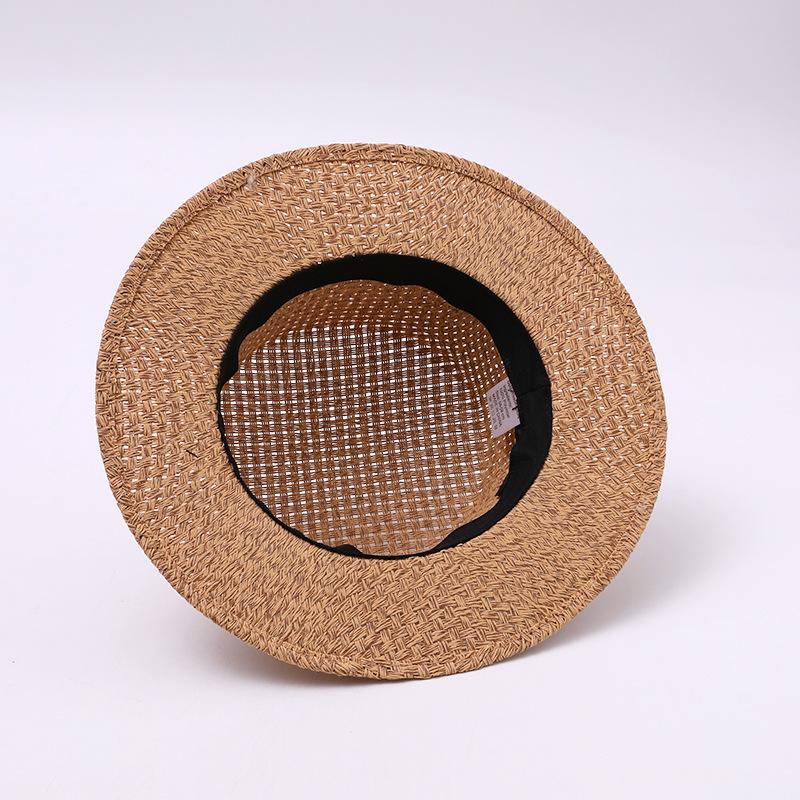 French Flat Top Top Hat Multi-colored Narrow Brim Daily Versatile Retro Straw Hat Summer Sun Hat Breathable Vacation