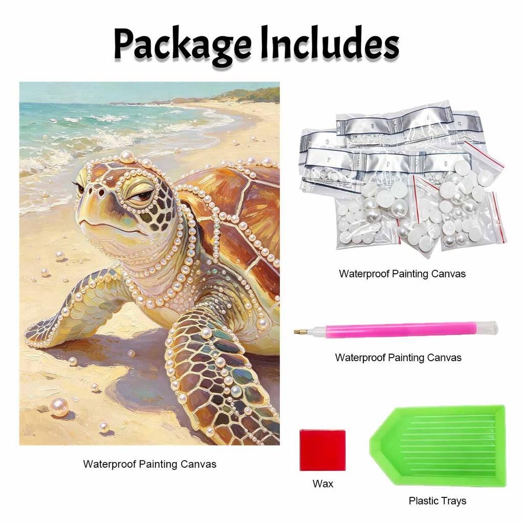 Pearl Painting Kit Sea Turtle Beach Ocean Theme DIY Handmade Home Decoration Painting