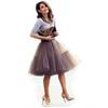 Women's 5-Layer Mesh Midi Fluffy Skirt - Summer Gauze Half Skirt