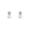 925 silver needle flash zircon pearl earrings women's light luxury stud earrings temperament earrings