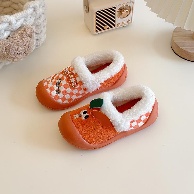 

Kids Warm Plush Lined Non Slip Home Slippers 21 оранжевый