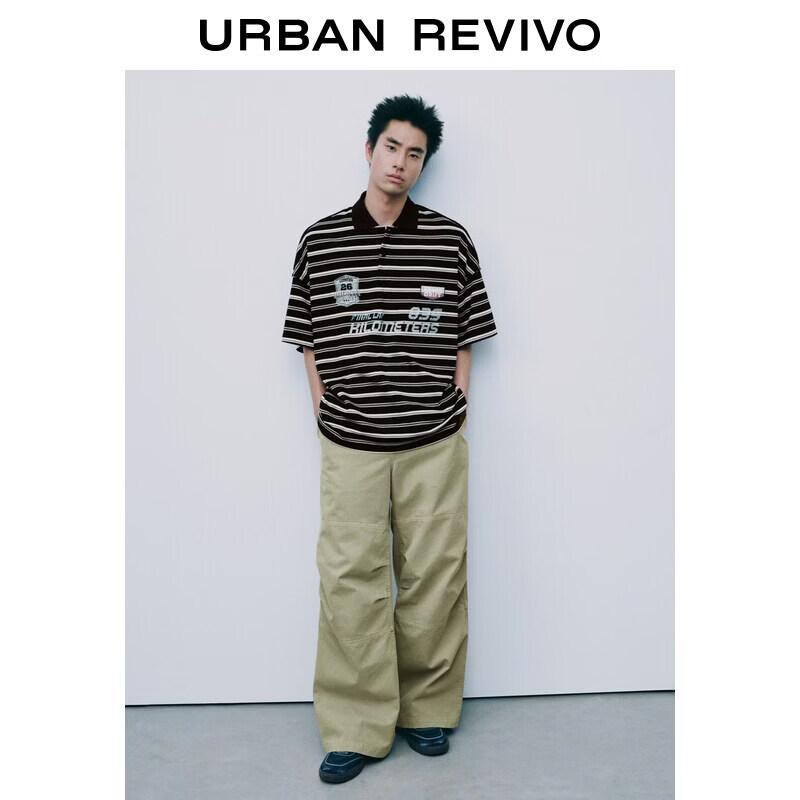 UR Men s Striped Color-block Polo Shirt L
