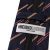 Michiko London Designer Stylish Silk Zipper No Tie Easy To Wear One-Touch Necktie, Gift, Tie, Required, (MKZP-23-A Navy)