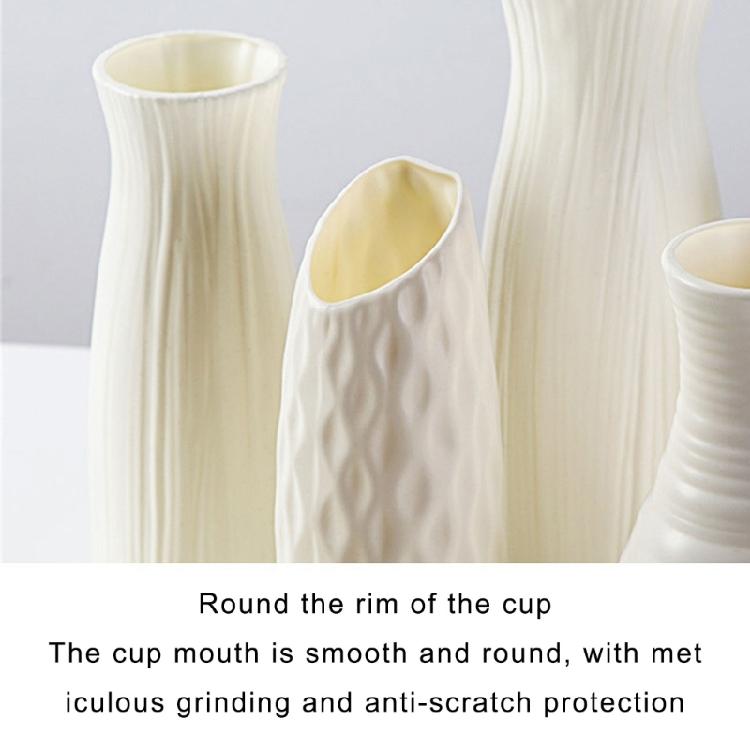 6PCS Elegant Plastic Flower Holder Vases With Subtle Texture Small Storage Bottle For Home Decoration