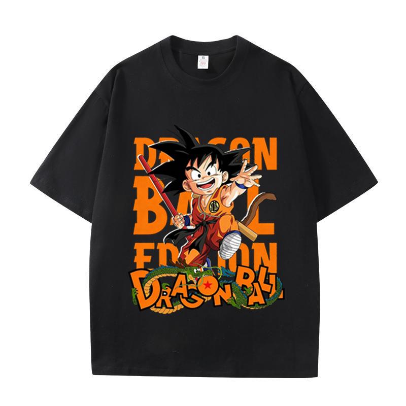 Dragon Ball Short Sleeved T-shirt Loose Cotton Casual Top Cartoon Anime Dragon Ball Printed Summer Short Sleeved Top