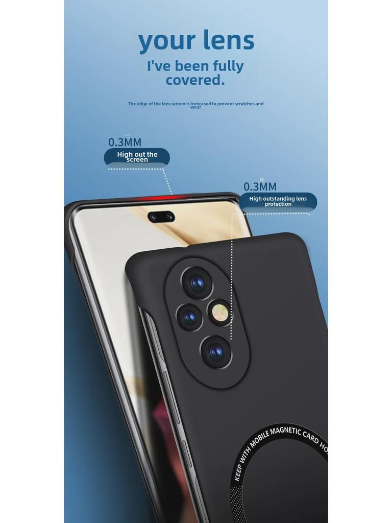 Honor 200/200 Pro Rahmenlose Magnetische Autohalterung Hülle: Ultradünn, Halbabdeckung, Sturzsicher, Hartschale