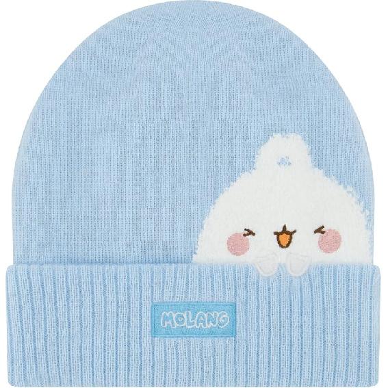 Molang Beanie Hat, Winter Knit Cap with Cuff