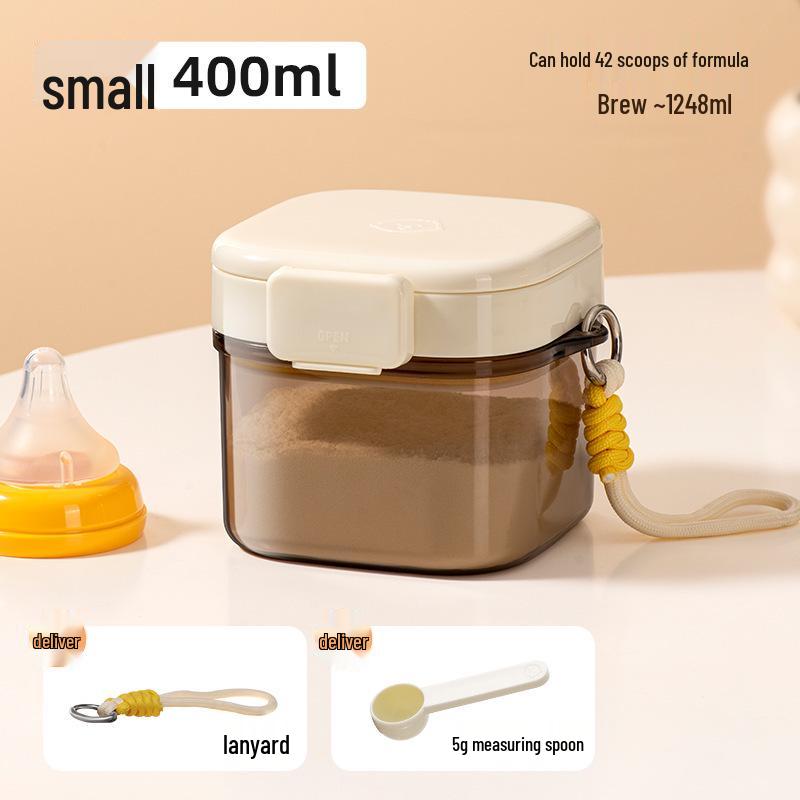 

Moisture-Proof Milk Powder Dispenser with Spoon – Strong Seal Outdoor Can for Baby & Toddler Complementary Food