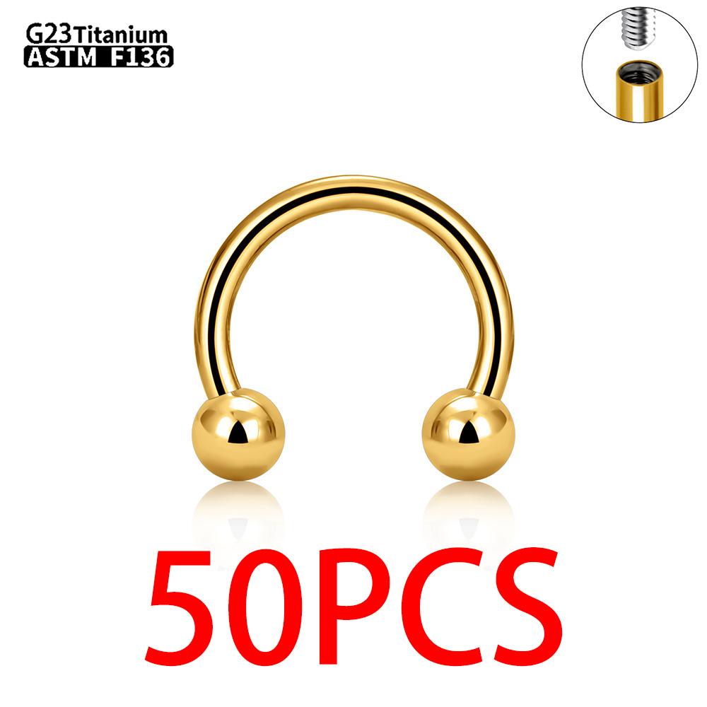 1/5/50Pcs G23 Titanium ASTM-F136 Piercings Nose Ring Internal Thread C Rod Zircon Body Jewelry For Women