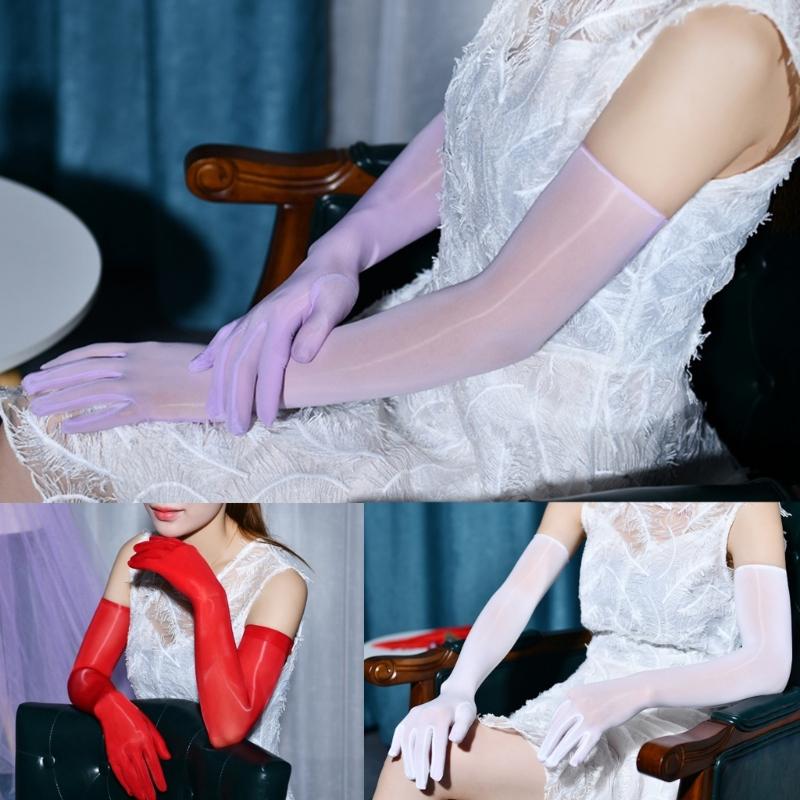 Ultra-thin Gloves for Women and Girls in Theme Party Comfortable to Wear Elastic Nightclub Tulle Long Gloves Summer