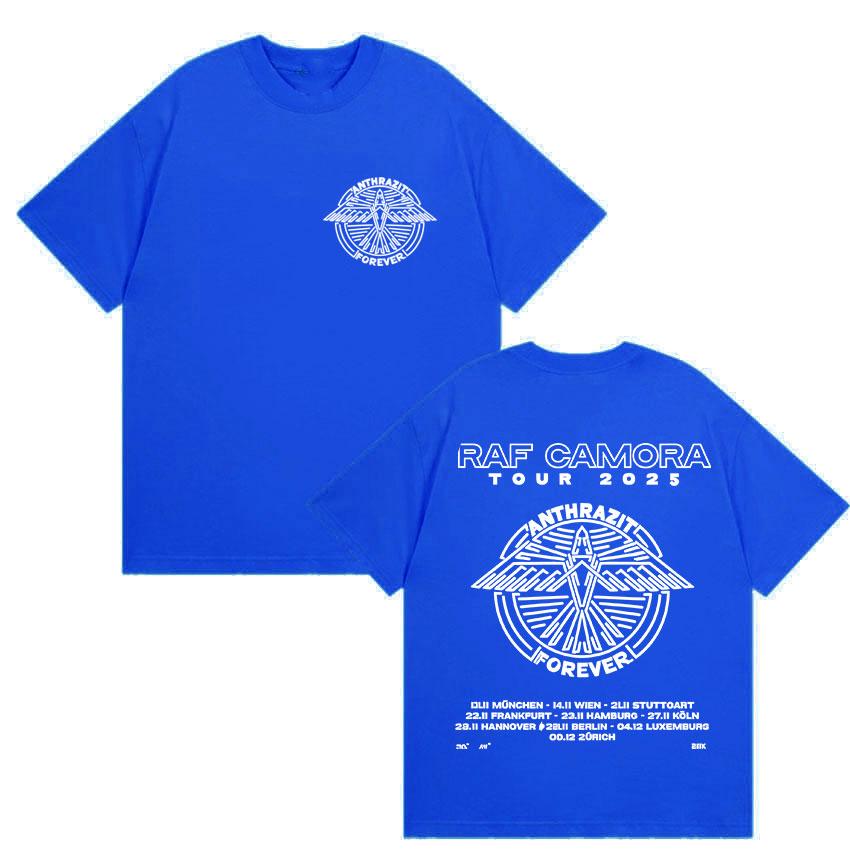 Rapper Raf Camora Tour 2025 Merch Pánské Hip Hopové Nadměrné Bavlněné Tričko Retro Styl Gotická Módní Tričko Streetwear