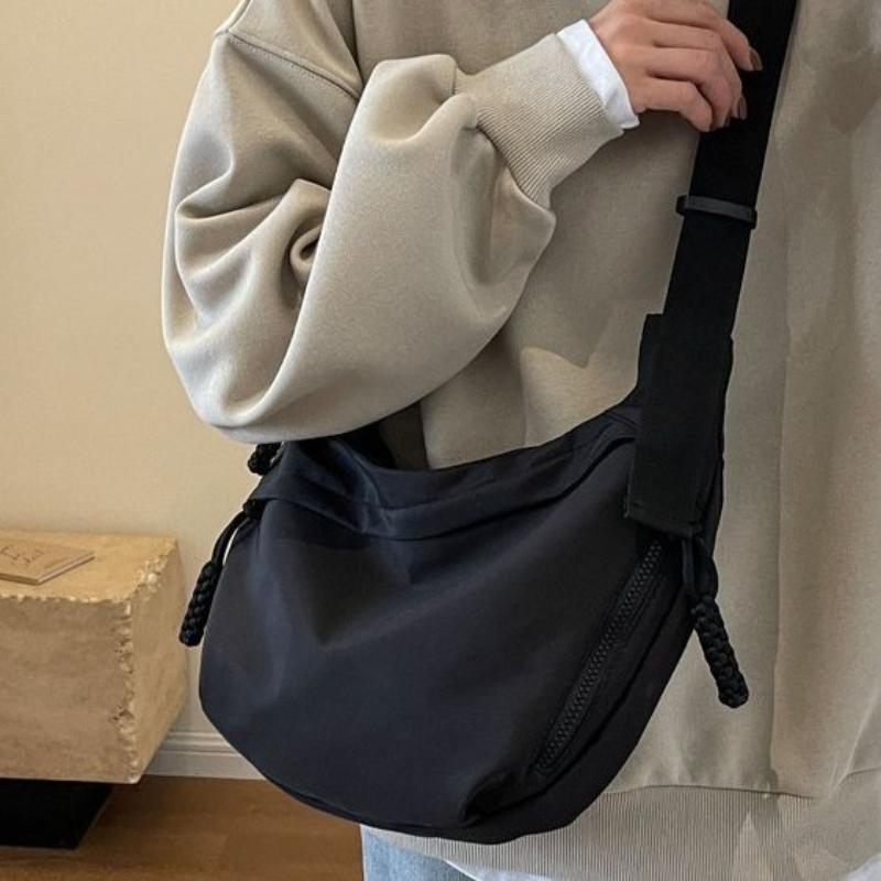 Trendy Fashi Oxford Cloth Material Messenger Bag Women's Bag Casual Shoulder Bag Student Light and Comfortable Solid Color