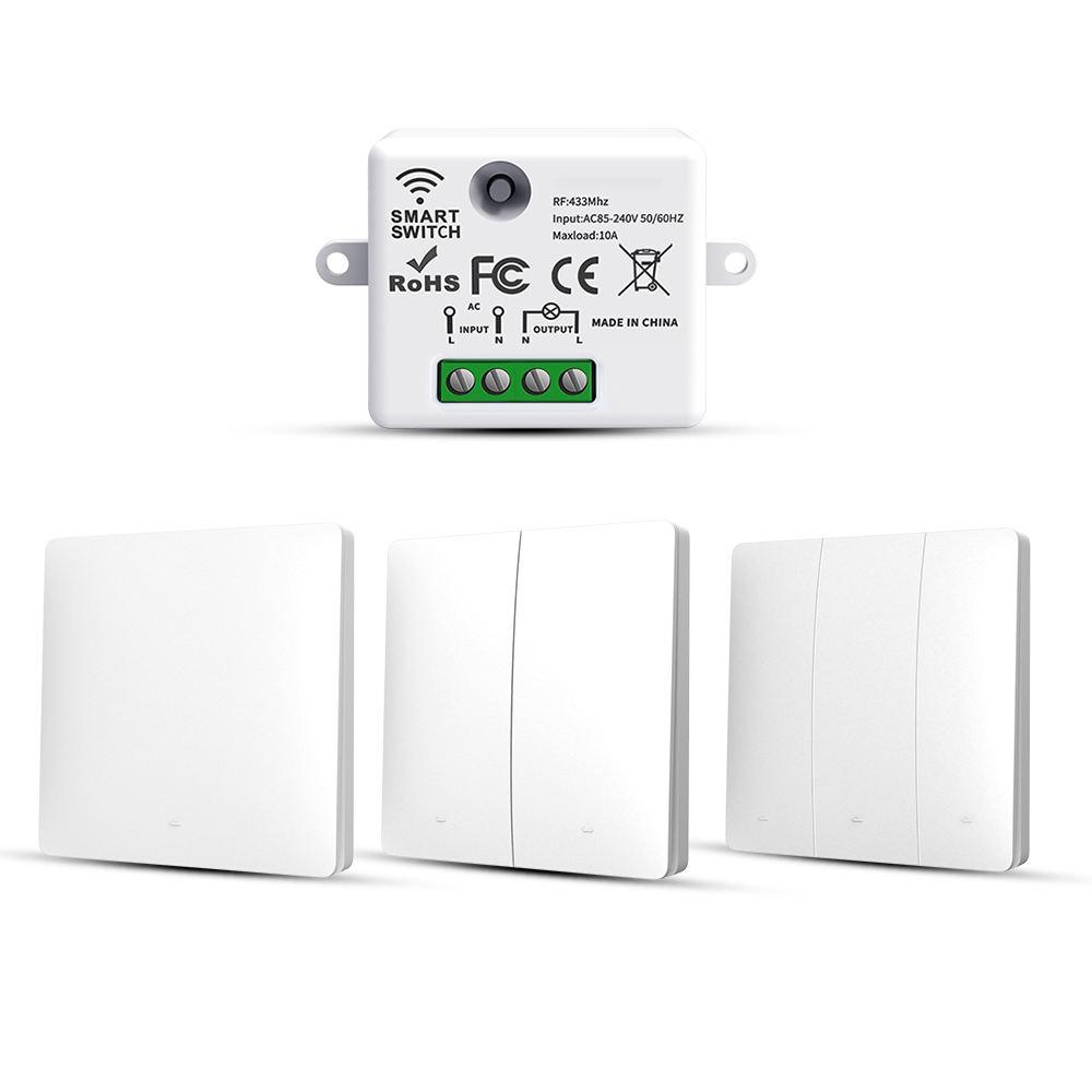 Smart Wireless RF433Mhz Self-Powered Push Button Wall Switch Waterproof Remote Controller Light Switch WiFi Networked