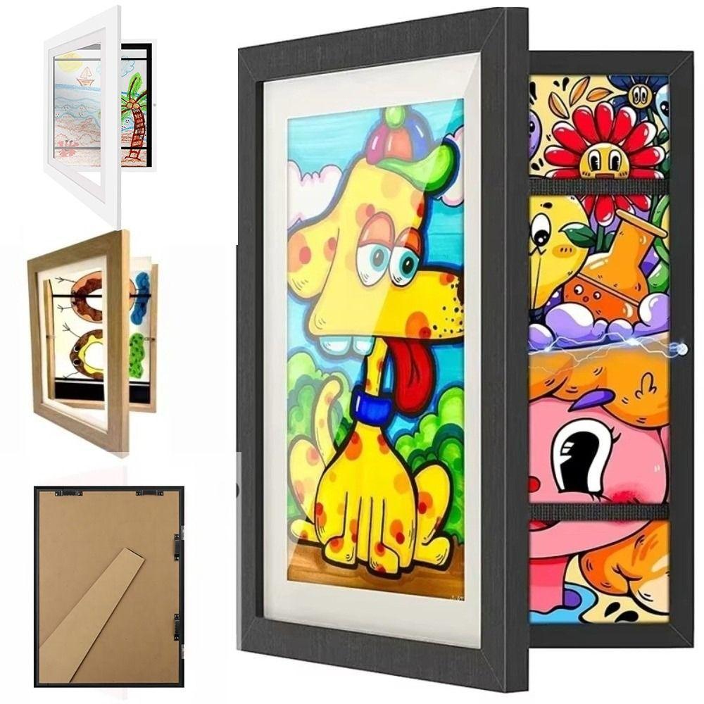 Magnetic Design Art Display Frame Front Opening And Changeable Magnetic Photo Frame  Kids Pictures