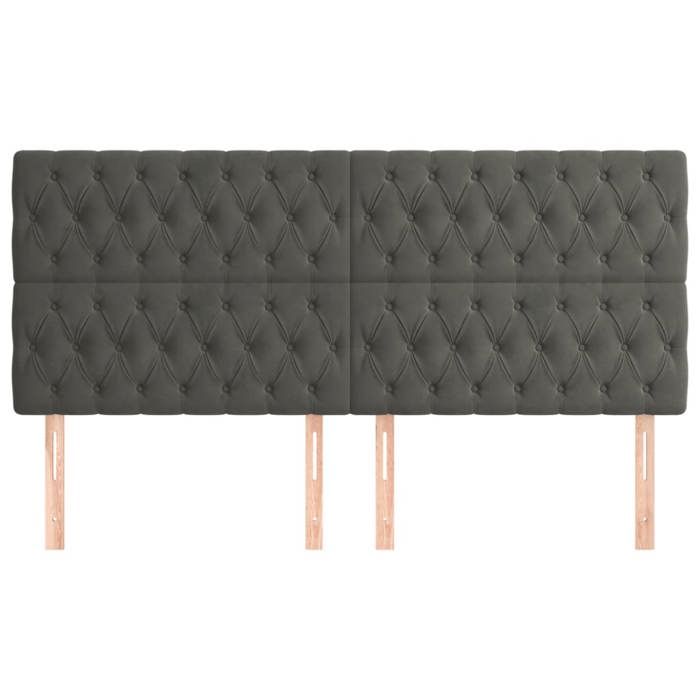 Maison Exclusive - Tête de lit Gris foncé 180 x 7 x 118/128 cm Velours