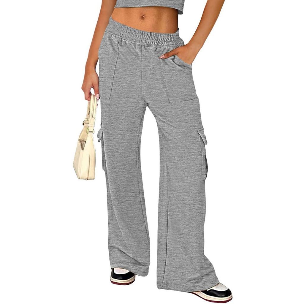 Dámské zimní tepláky Jednobarevné Kalhoty pro volný čas Dámské fleecové tepláky Rovné široké nohavice