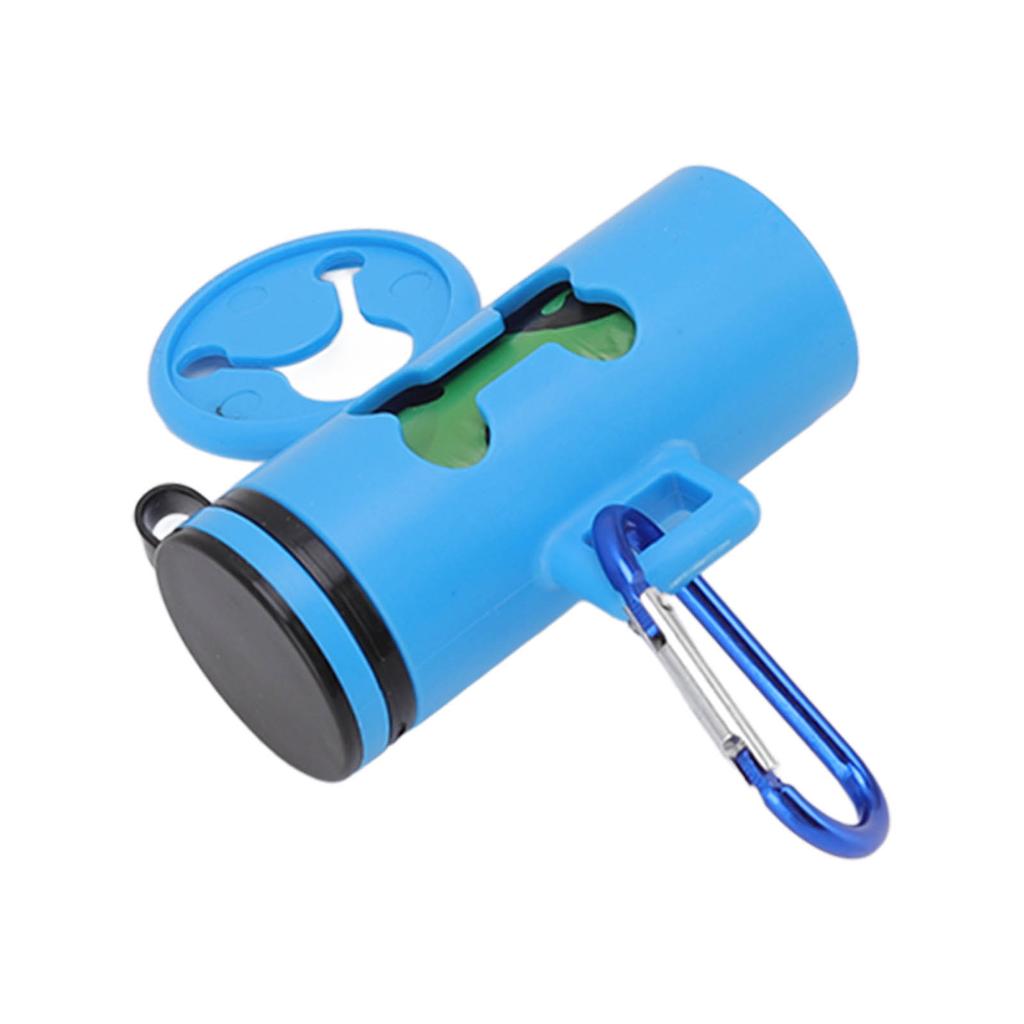 Dog Poop Bag Dispenser Dog Poop Waste Bag Holder Dispenser with Metal Carabiner and 1 Roll of Waste