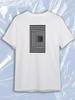TeeSensation White Crew Neck Short Sleeve T-Shirt with Black White Op Art Optical Tunnel Print