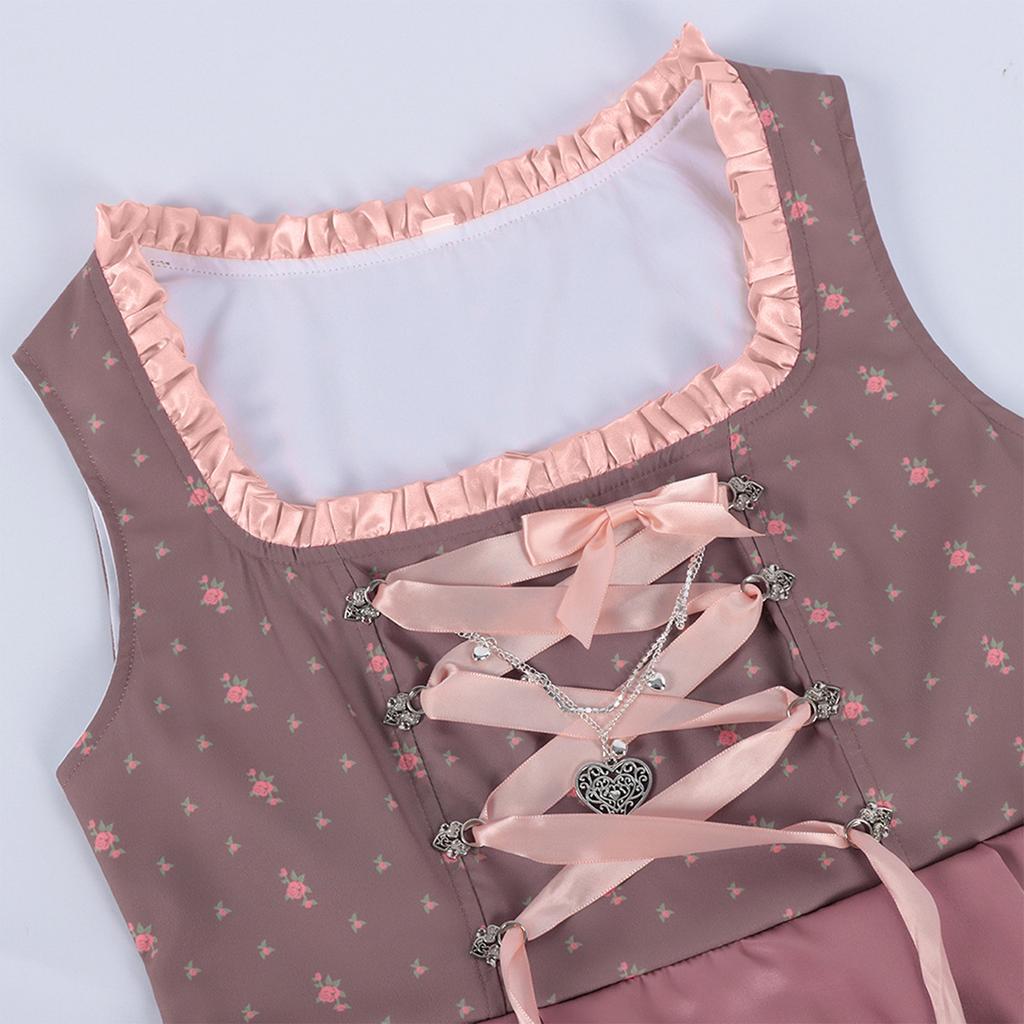 Women's Oktoberfest Dress with Lace and for Performance and Costume Parties