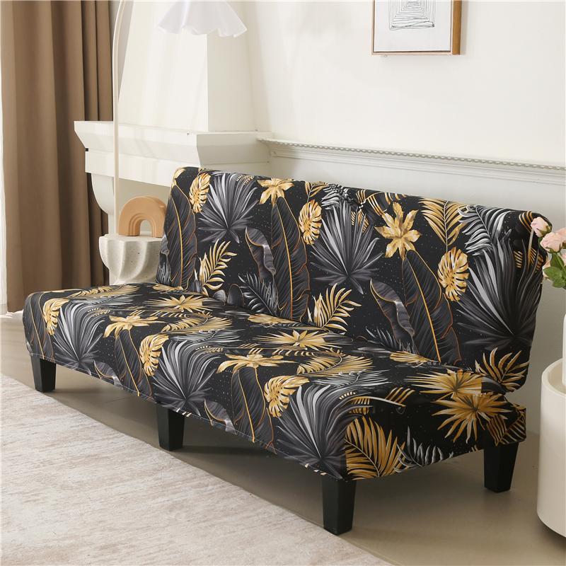 Stretch Futon Cover Armless Sofa Slipcover Folding Sofa Bed Couch Cover Washable Furniture Protector for Sofa Without Armrest