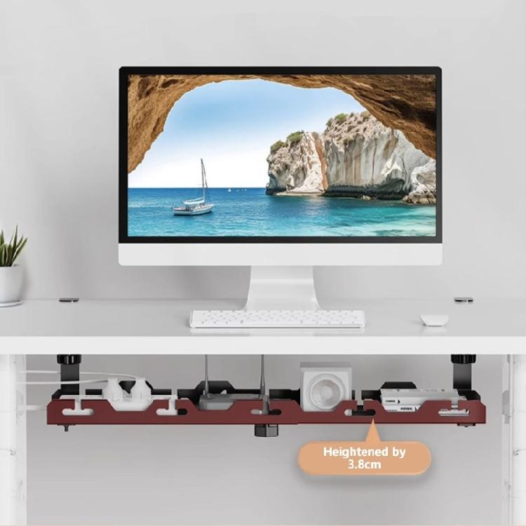 Under Desk Cable Management Tray, No Drill Iron Desk Cable Organizers, Wire Management Tray Cable Management Rack