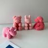 Rose Series Animal Aromatherapy Candle Silicone Mold Diy Rabbit Bear Handmade Soap Dripping Plaster Decoration Mold