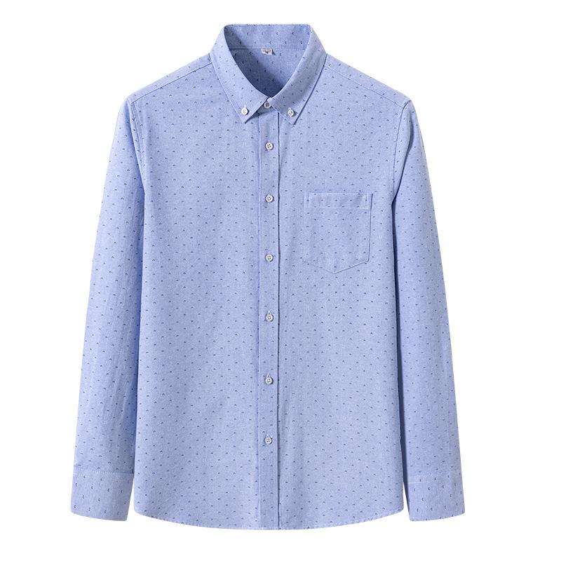 Cotton Oxford Long Sleeve Shirt Men Business Casual