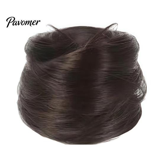 Natural Looking Bun Extension Women Hairpiece with Hair Tie, Straight Instant Volume Extension, Synthetic Updo Chignon Ponytail Scrunchies Scrunchie