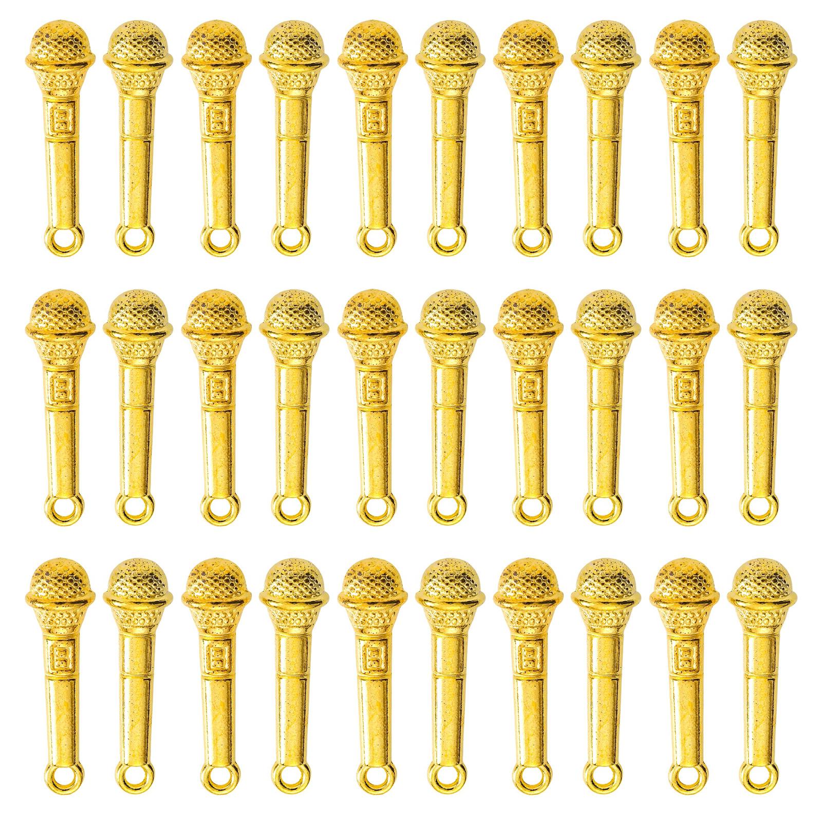 

Набор из 100 подвесок для ожерелий, шармы в виде микрофона, фурнитура для украшений, подходит для креативных украшений и проектов ручной работы 3