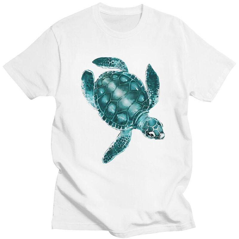 Προσαρμοσμένο Ανδρικό T-Shirt Θαλάσσια Χελώνα Κοντομάνικο Βαμβακερό T-Shirts Κλασικό T-Shirt Casual T-Shirt Χαλαρή Εφαρμογή Ρούχα