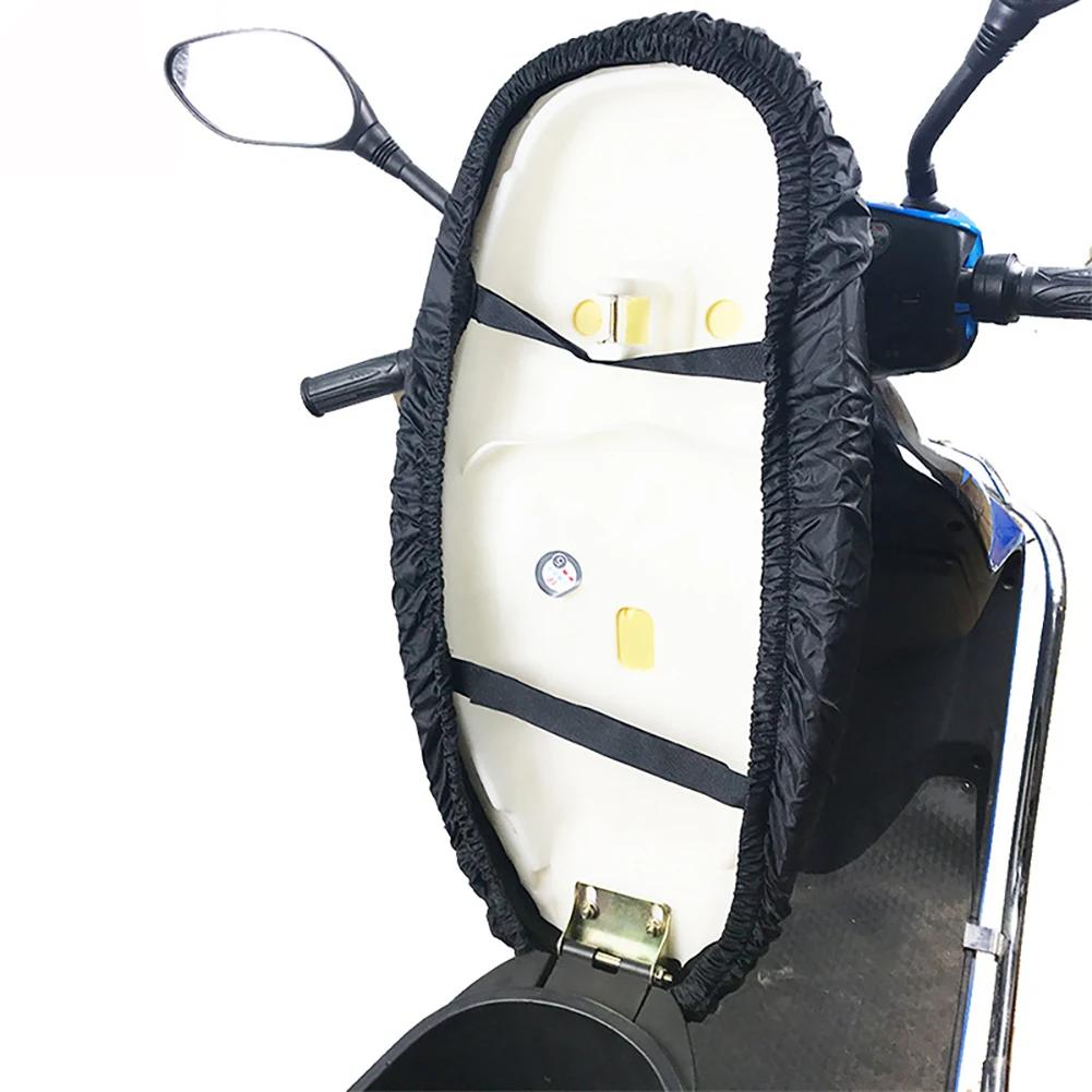 Universal Motorcycle Flexible Seat Cover Waterproof Saddle Cover Dustproof UV Sun Protection Black 210D
