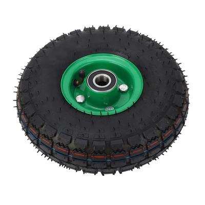10 Inch Rubber Wheel Replacement 4.10 3.50‑4 Inflatable Wheel for Garden Cart Trolley Wheelbarrow 6204 Bearing 250KG