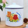 Shangqi Retro Floral Enamel Mug with Lid