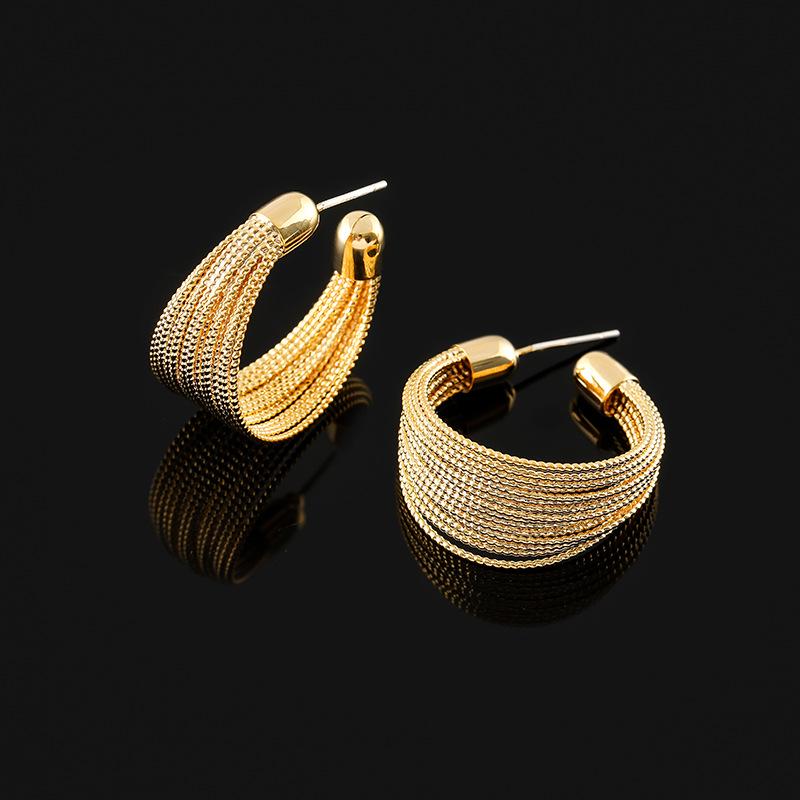 

EH672 Европейский и американский металлический стиль клипсы для ушей без прокола с москитной спиралью - Большое кольцо с серебряной иглой