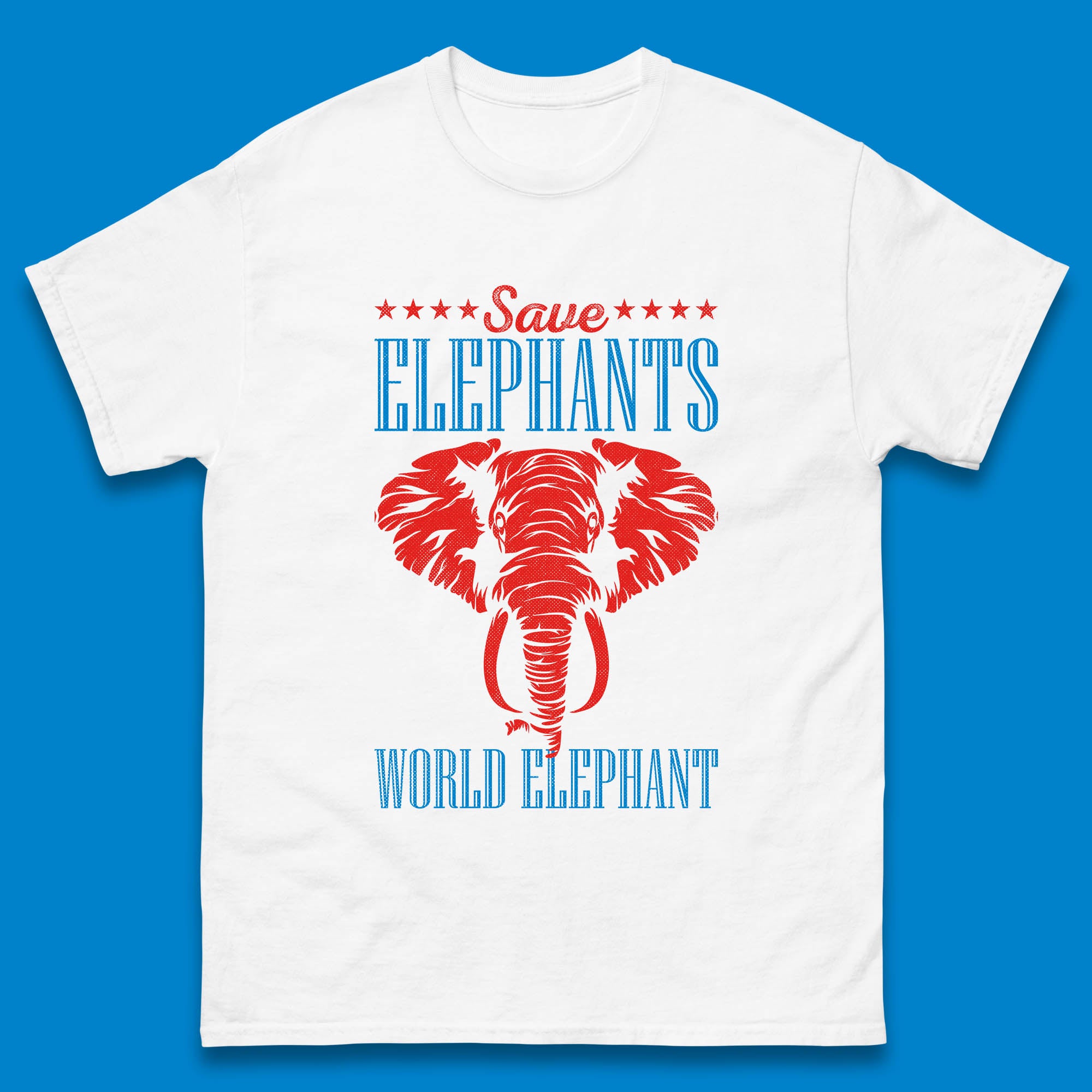 Save The Elephants World Elephant Day Zoo Animal Wildlife Mens Tee Top L