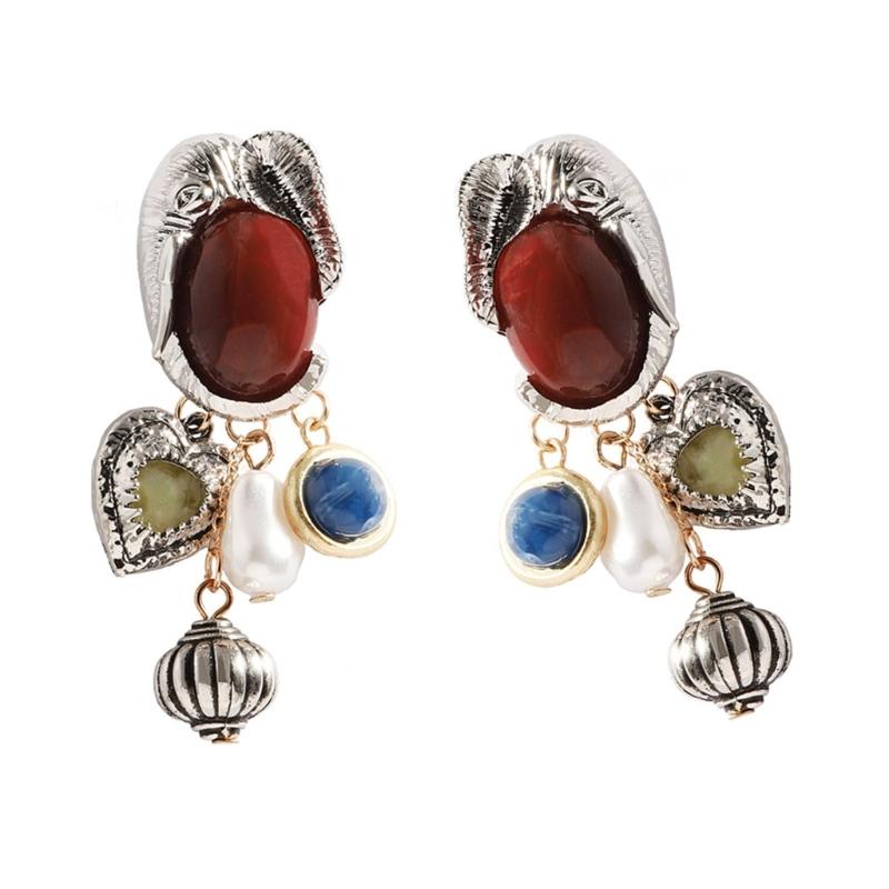 Retro Ethnic Style Drop Earrings Jewelry Irregular Geometric Ear Pendant Retro Ethnic Style Earrings for Fashionistas