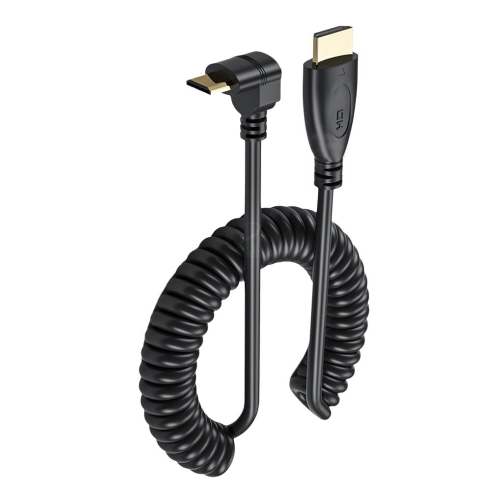 Coiled Mini HDMIcompatible to HDMIcompatible Cable Extension Cable for HDTV Camcorders Tablets and Game Consoles