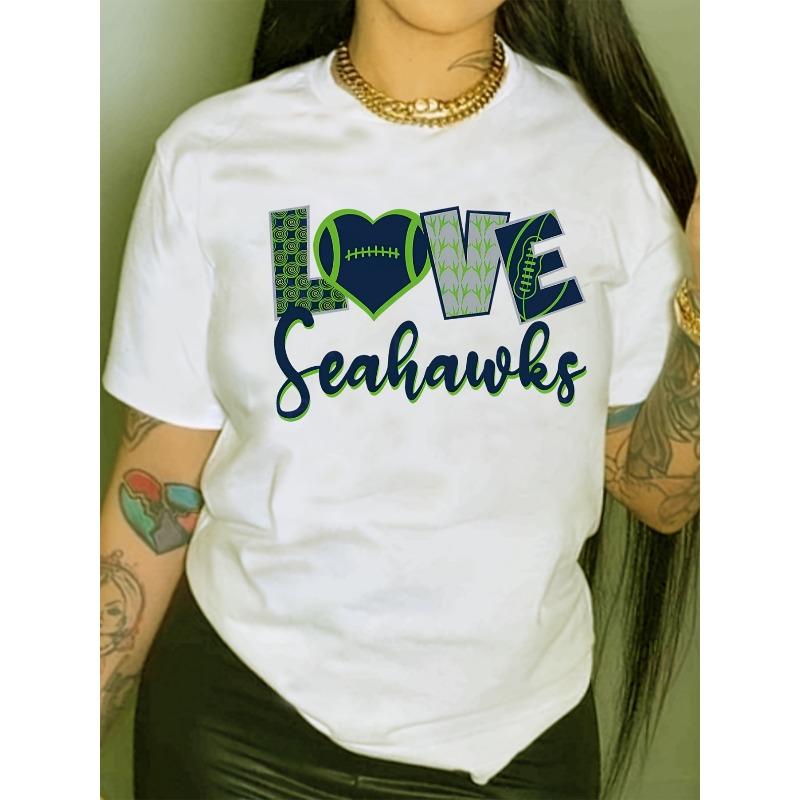 

Casual Women s Round Neck T-shirt with Rugby Letters, Made of Cotton, Shirts Women s Costume Clearance for Easter 4XL білий