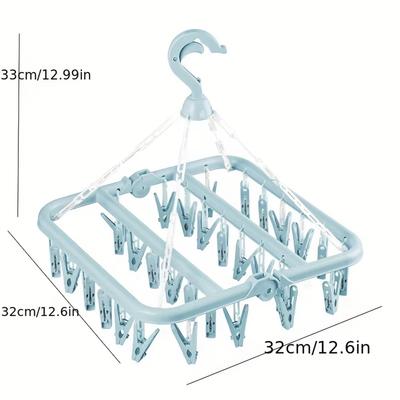 32Clips Hanging Drying Rack Foldable Baby And Toddler Accessories Finishing Storage Rack