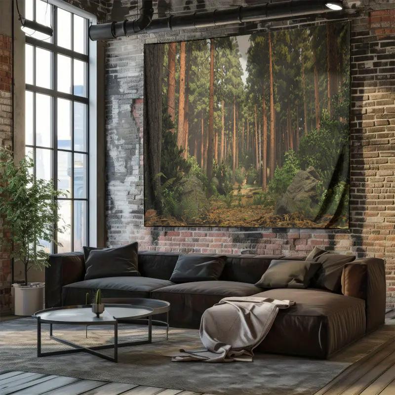 Forest Natural Scenery Decorative Painting for Home Living Room Background Fabric Wall Hanging Tapestry