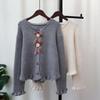 Autumn and Winter New Three-dimensional Flower Knitted Cardigan Design Soft Waxy Sweet Temperament Sweater Jacket Women