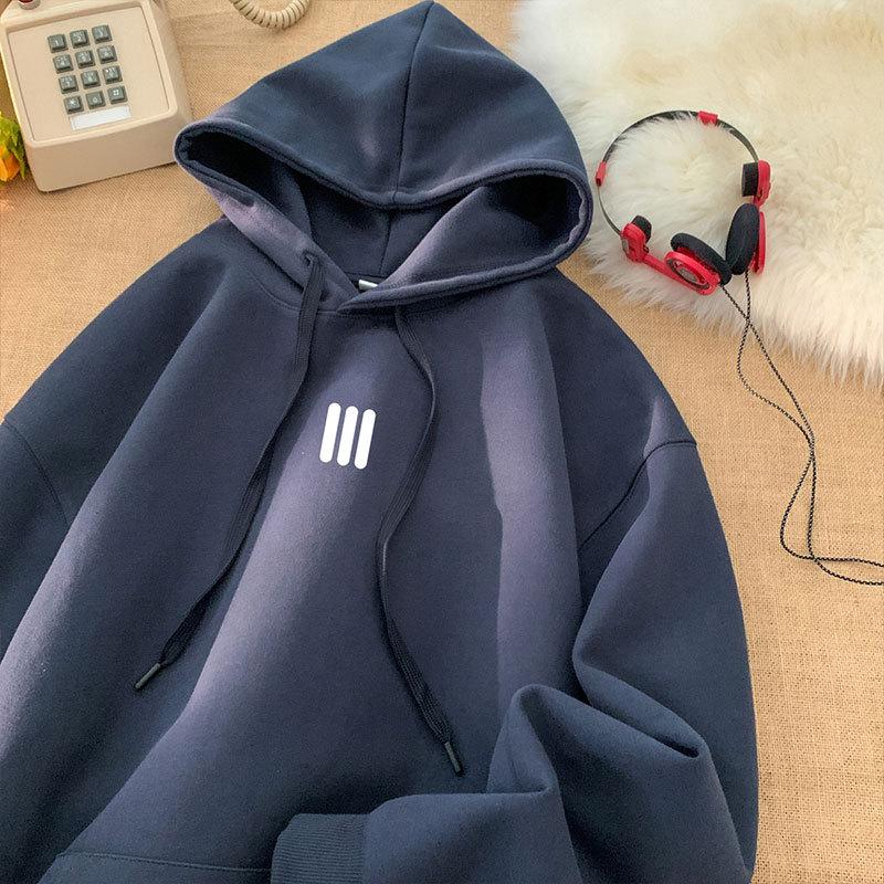 Autumn and Winter Men's Clothing Japanese Men's Casual Printing Hooded Long-sleeved Sweater Men's and Women's Trendy Brand Pullover Sports Jacket