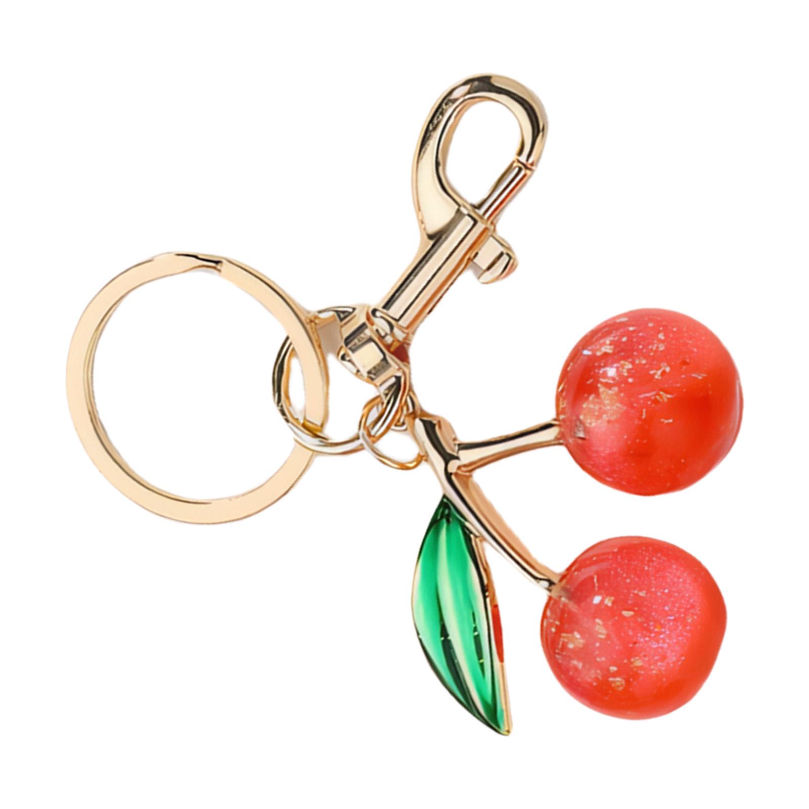 

Блестящий 3D брелок-подвеска в виде вишни, модный аксессуар в форме фрукта, портативное украшение для сумки для женщин красный