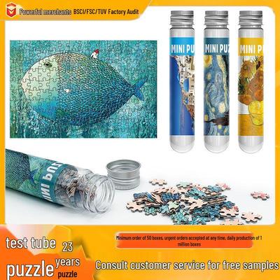 Mini Reagenzglas 150-teiliges Puzzle - Ölgemälde-Design zur Dekompression für Erwachsene