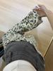 Women's Leopard Print Ripped Wide-Leg Jeans with Double Waistband - Slimming Patchwork Floor-Length for Early Autumn.
